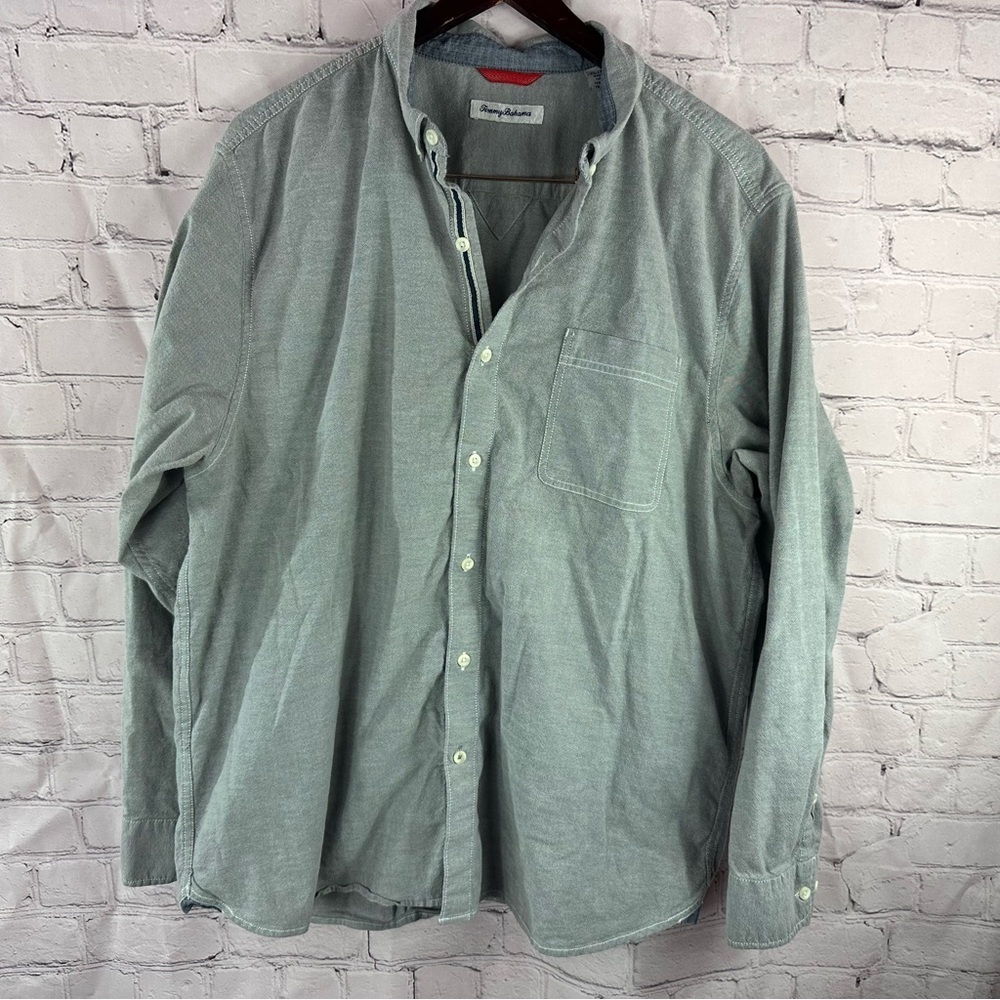 Tommy Bahama gray Casual Button-Down Shirt mens XL beach travel casual